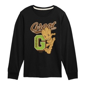 Boys' - Marvel - Guardians of the Galaxy Groot Collegiate Long Sleeve Graphic T-Shirt - 1 of 4