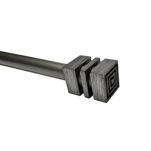 Versailles Esencial Cleft Steel Heavy Duty Curtain Rod Set for Windows Antique Silver - 1 of 4