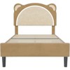 Kids Bed Frame, Upholstered Platform with Adjustable Headboard & LED, Wooden Slats, No Box Spring - 2 of 4
