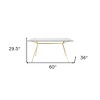 HomeRoots 60" Clear And Gold Glass And Steel Dining Table - 3 of 4