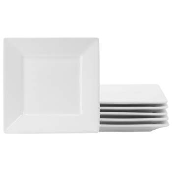 Gibson Home Our Table Simply White Fine Ceramic 6 Piece 7.25in Salad Plate Set in White
