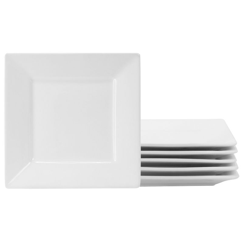 Gibson Home Our Table Simply White Fine Ceramic 6 Piece 7.25in Salad Plate Set in White, 1 of 7