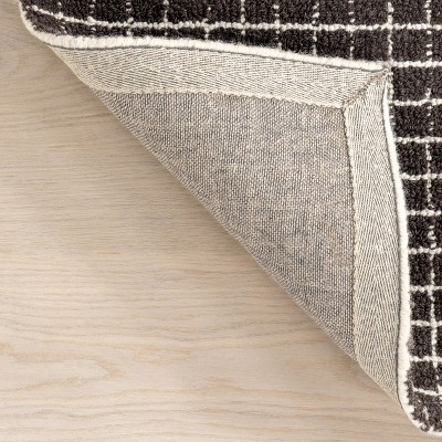 Melrose Charcoal Hand-Tufted Wool Area Rug 3' x 5'