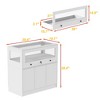Famapy White Multifunctional Visual Glass Countertop Showcase Kitchen Island - 3 of 4