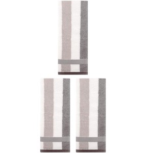REGALWOVEN 3 Pack Striped Cotton Bathroom Decorative Hand Towels 13" x 29" - 1 of 4