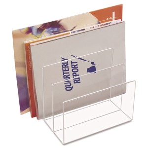 Kantek Clear Acrylic Desk File, 3 Sections, Letter to Legal Size Files, 8" x 6.5" x 7.5", Clear - 1 of 1