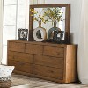 HOMES: Inside + Out 2pc Gazestar Boho 7 Drawer Wood Dresser and Mirror Set Light Walnut: Transitional Style, Smooth Finish - 2 of 4