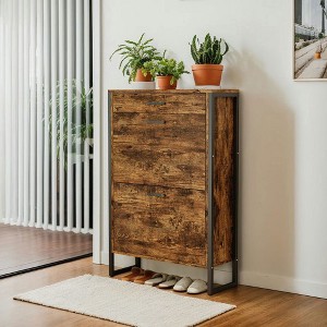 Resenkos Slim Shoe Cabinet with 2 Flip Drawers &1 Drawer, Freestanding Shoe Rack Storage Cabinet Organizer for Entrance Hallway, - 1 of 4