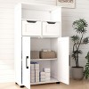 GlasFlength Decorative Storage Cabinets Modern Accent Storage Cabinet with 2 Doors Free standing Cabinet for Living Room, White, 23.6"*11.8"*42.5" - 3 of 4