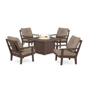 POLYWOOD 6pc Prairie Deep Seating Outdoor Patio Firepit Furniture Set - 1 of 1