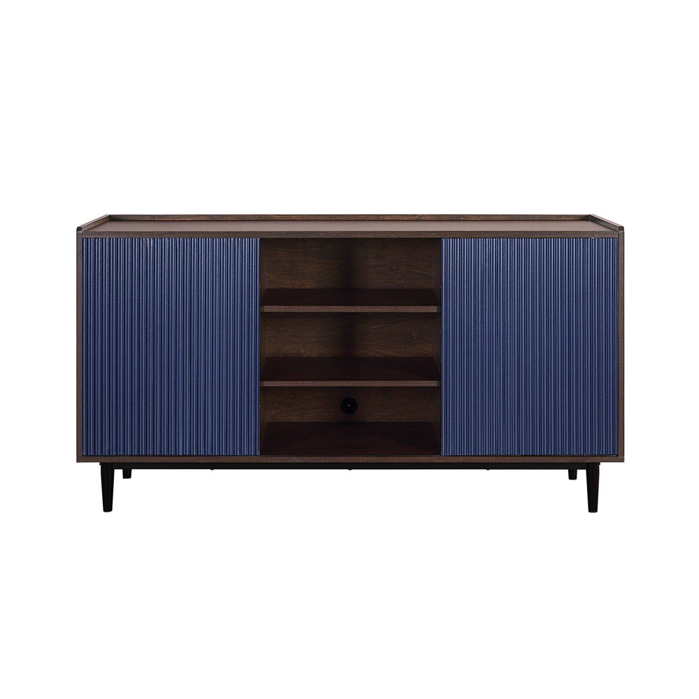 Duane 59.05" Modern 7 Shelf Ribbed Sideboard with Storage - Manhattan Comfort