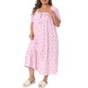 Women's Plus Size Family Cute Square Neck Midi Nightgown - Agnes Orinda - 2 of 4