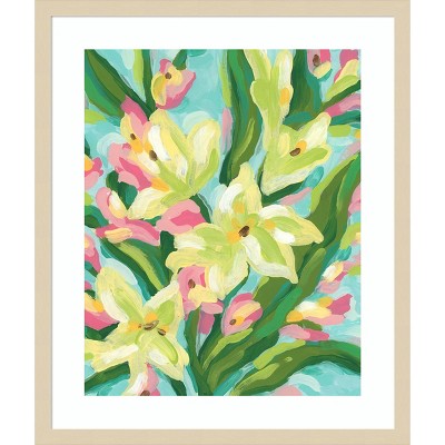 Floral Vibration II Svelte Natural Framed Abstract Wall Art
