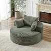 55 inch L Beige Corduroy Sponge single sofa for Living room Bedroom Lounge and Projection Room (Not a Swivel Chair) No Assembly Required - 2 of 4