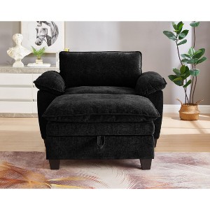 MAYEERTY Spacious L-Shaped Sectional Sofa - Corduroy  Convertible Chaise & Storage - Family-Friendly Design - 1 of 4