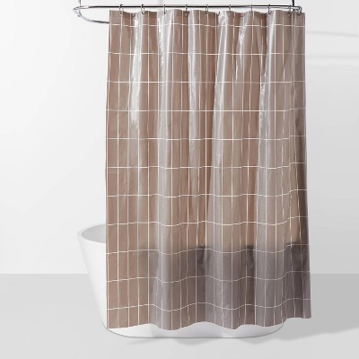 Microfiber Colorblock Large Striped Shower Curtain - Room Essentials™