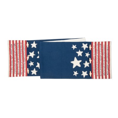 C&F Home 13" x 72" Patriotic American Flag 4th of July Table Runner