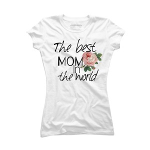 Junior's Design By Humans Mother's Day Best Mom in the World By bambino T-Shirt - 1 of 2