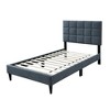 Royal Hampton Twin Bed, Soft Biscuit Tufted Charcoal Gray Linen Upholstery - 3 of 4