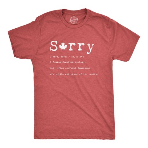 Мужские футболки Crazy Dog T-Shirts, Inc. Mens Sorry Definition T Shirt Funny Canada Apology Tee - Crazy Dog Men's T Shirt For Canadians Red L