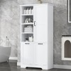 68'' Tall Bathroom Cabinet with Laundry Basket, Bathroom Storage Cabinet With Drawers, Hidden Laundry Hamper Cabinet For Bathroom Living Room - 3 of 4