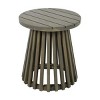 Outdoor Acacia Wood Side Table,Round Rustic Sofa or Entryway Table with Slatted Base,Wooden Console Table for Patio or Balcony-Maison Boucle - 4 of 4