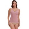 INSPIRE CHIC Women's Crisscross Lace Trim Adjustable Straps Maternity Nursing Tops Camisole Padded for Breastfeeding - 4 of 4