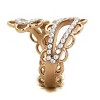 Slickblue Women’s Open Cuff Ring in IP Rose Gold Stainless Steel with Clear CZ Pave Setting, Sleek Minimalist,size 5-10 - 4 of 4
