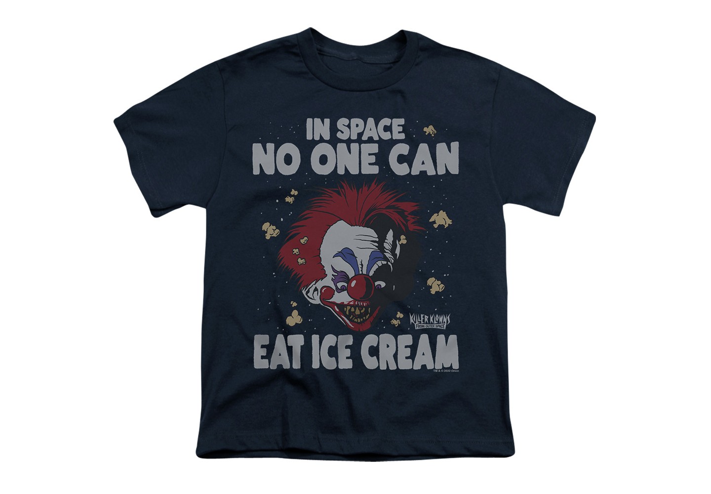 Детская футболка Killer Klowns from Outer Space Clown No One Can Eat Ice Cream Kids T Shirt For Youth Navy, цвет: Кремовый — фото 2