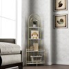 4-Tier Arched Corner Display Shelf with Metal Frame and Wood Shelves,Decorative Storage Unit for Living Room or Entryway-Baofuwish - 2 of 4