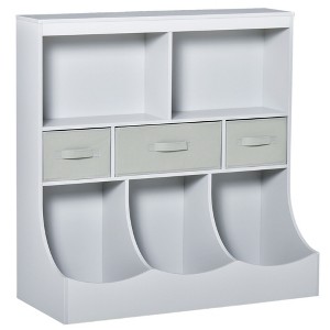 Yinvani Kids Bookcase, Toy Storage Organizer Cabinet, Children Display Bookshelf with Drawers for Toys, Clothes, Books - 1 of 4