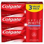 Colgate Optic White Advanced Whitening Toothpaste with Fluoride, 2% Hydrogen Peroxide - Sparkling White - 3.2oz