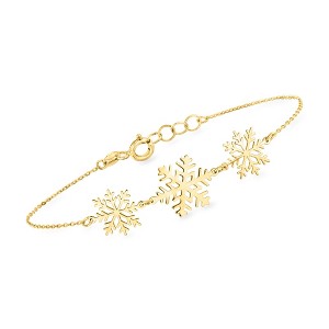 Ross-Simons Italian 10kt Yellow Gold Snowflake Trio Bracelet - 1 of 3
