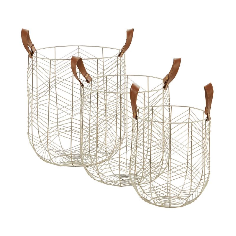 Set of 3 Metal Storage Baskets - Olivia &#38; May, 5 of 6