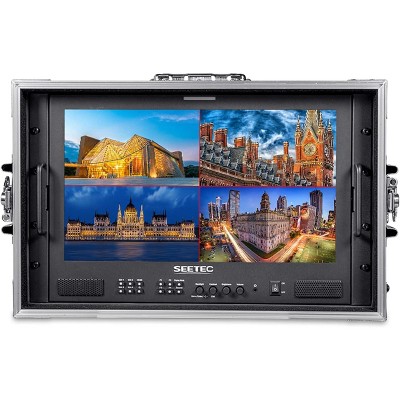 SEETEC 17.3 inch Multi-Camera Broadcast Monitor with 4x3G-SDI Input Output 1 HDMI in Quad Split Display for Studio Television Production