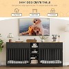 Acekool 82" Double Dog Crate Furniture TV Stand for 2 Large Dogs, 4 Drawers & Shelves, Indoor Dog Cabinet - 4 of 4