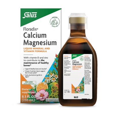 Floradix Calcium Magnesium Liquid Herbal & Mineral Supplement - Bone Support Supplement* with Calcium, Magnesium, Vitamin D & Zinc