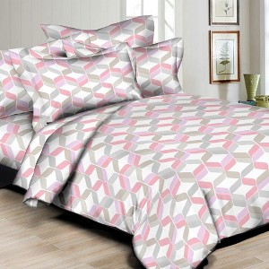 Superity Linen 180TC Dimensional Design Pink Duvet Set - 1 of 4