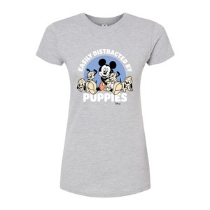 Women's - Disney Classics - Easily Distracted By Puppies Fitted Graphic T-Shirt - 1 of 3