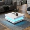 Whisen Minimalist High Gloss Coffee Table with 2 Drawers - 2 of 4
