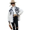 Coolmee Women's Flannel Button Down Fleece Jacket Fall Fuzzy Plaid Blouse Jacket Winter Lightweight Coats - 2 of 4