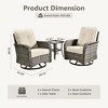 XIZZI Outdoor Patio Swivel Chair Conversation Set, 3/5/7/8 Piece Sofa Sets w/ Side Table, 360° Swivel Seats & Optional Coffee Table/Loveseat - 3 of 4