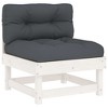 VidaXL Middle Sofa with Cushions White Solid Wood Pine - 2 of 4