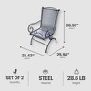 Woodard Uptown Modern Outdoor Patio Courtyard Powder Coated Steel Mesh Coil Spring Swivel Rocker Lounger Chair, Black (2 Pack) - 3 of 4