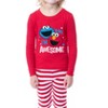 Sesame Street Toddler Girls' Elmo Cookie Monster I'm Awesome Pajama Set Red - 4 of 4