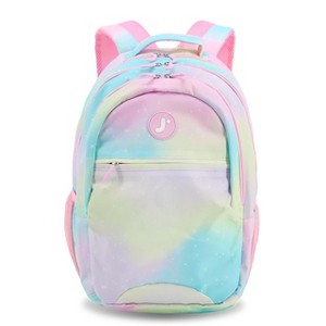 Mochila J World Cornelia para niños grandes de 18" con múltiples compartimentos para escuela y viaje