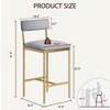 Bar Stools Set of 2/4, Kitchen Bar Stools with Footrest, PU Upholstered Counter Height Barstools, Bar Chairs with Back for Kitchen Island - 2 of 4