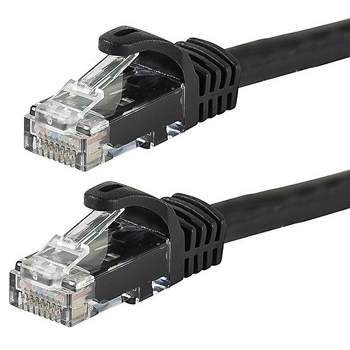 Monoprice Cat6 Ethernet Patch Cable - 25 Feet - Black | Network Internet Cord - RJ45, Stranded, 550Mhz, UTP, Pure Bare Copper Wire, 24AWG - Flexboot