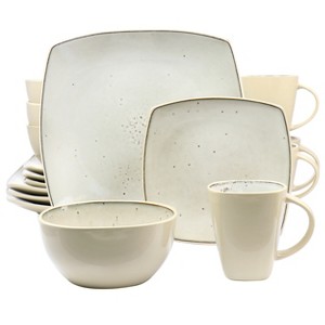 Gibson Elite Soho Lounge 16 Piece Stoneware Dinnerware Set in Light Taupe - 1 of 4