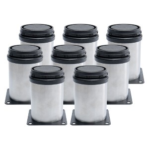 Unique Bargains Adjustable Stainless Steel Sofa Cabinet Wardrobe Worktop Shelves Furniture Legs Set of 8 - 1 of 4
